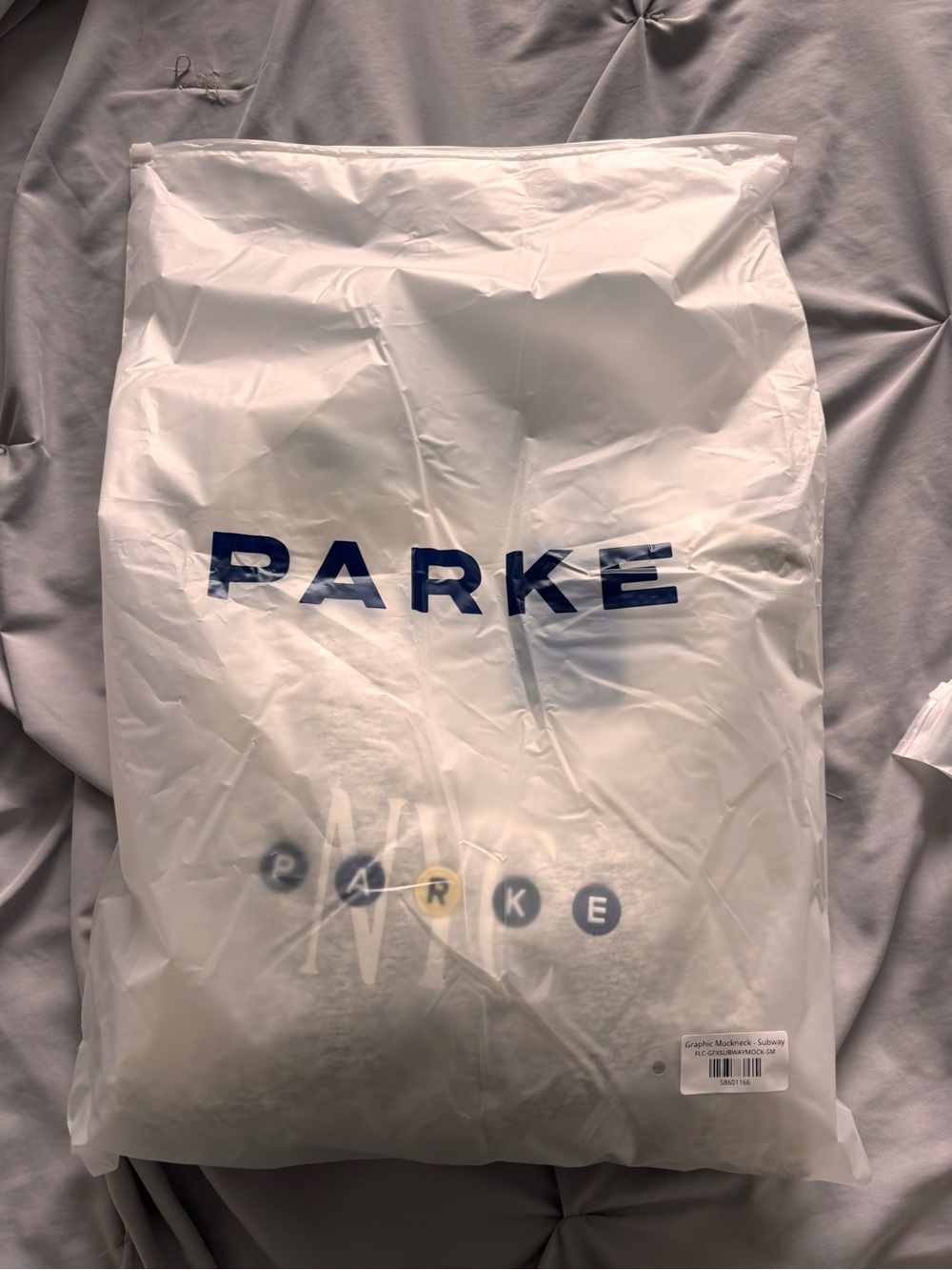 Parke NYC Pop Up Gray Subway Letters NYC Mockneck Sweatshirt S/M NEW 2026 - Picture 4 of 4